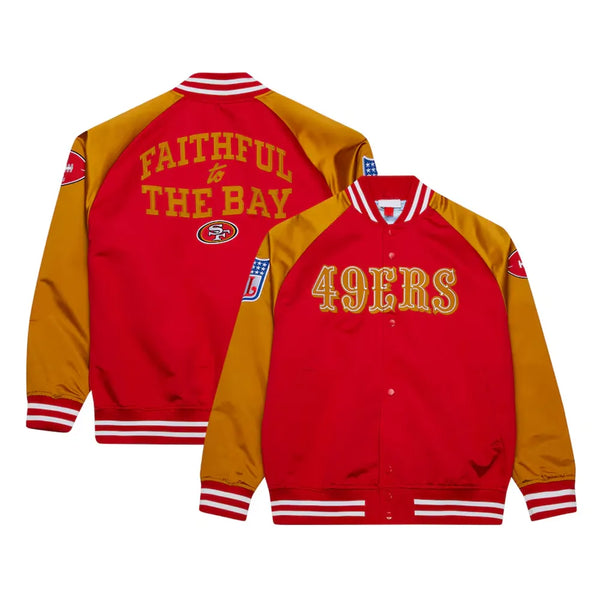 San Francisco 49ers satin jacket for men and women with team in USA