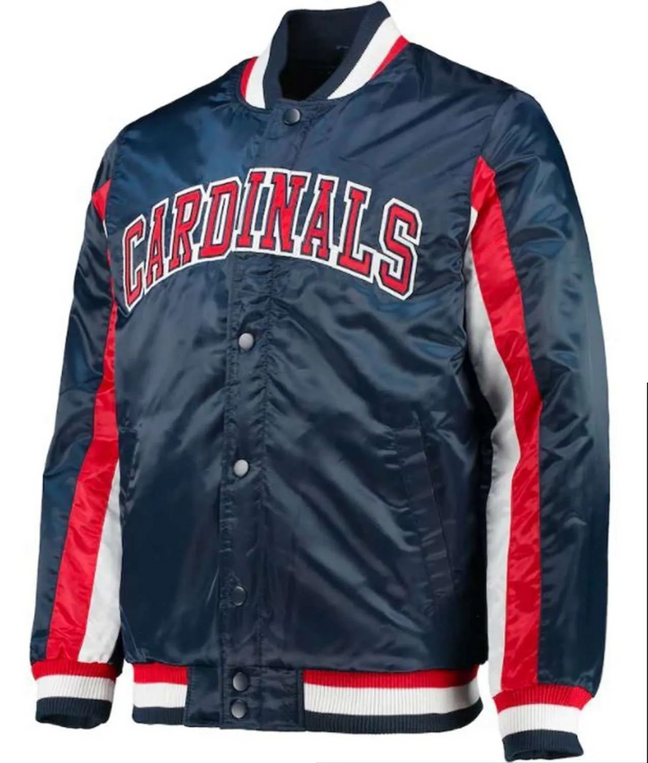 Unisex Cardinals Blue Satin Jacket

