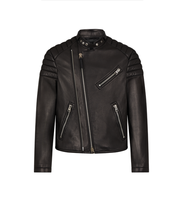 Grain leather zip biker jacket for men and women in USA