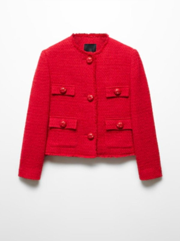 ÇA C’EST PARIS! Galia Salimo Red Tweed Jacket 2024 | Elegant Women's Outerwear in USA