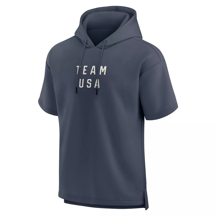 casual pullover hoodie with short sleeves for men in USA