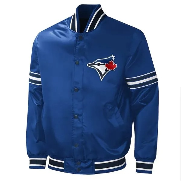 Toronto Blue Jays Royal Midfield Varsity Satin Jacket in USA