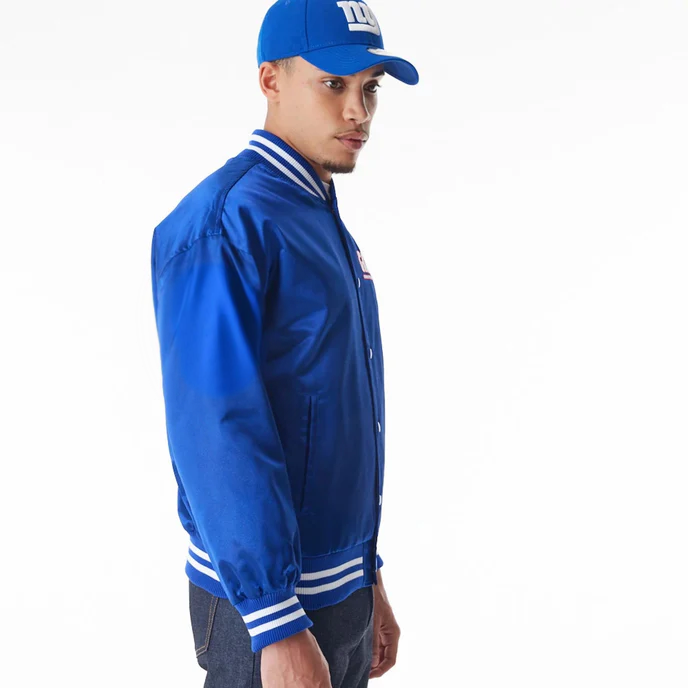 NFL New York Giants blue satin bomber jacket in USA