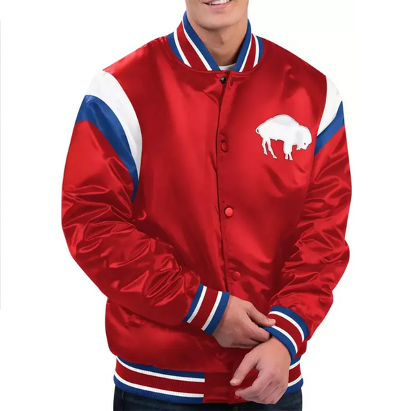 Buffalo Bills satin jacket for men and women with team logo in USA