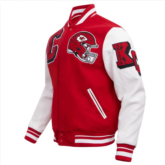 Official Kansas City Chiefs wool varsity jacket for men in USA