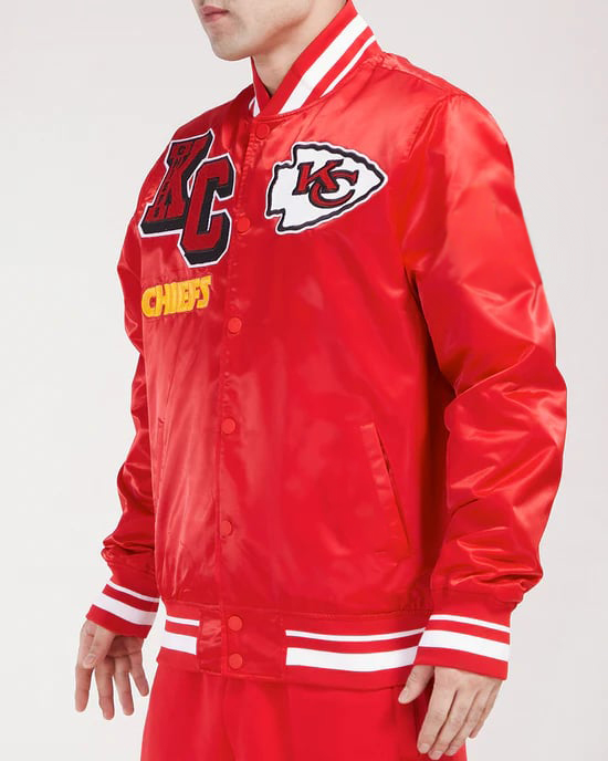 Official Kansas City Chiefs ribbed satin jacket for men in USA