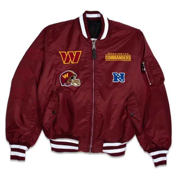 Washington Commanders burgundy MA-1 bomber jacket for men and women in USA