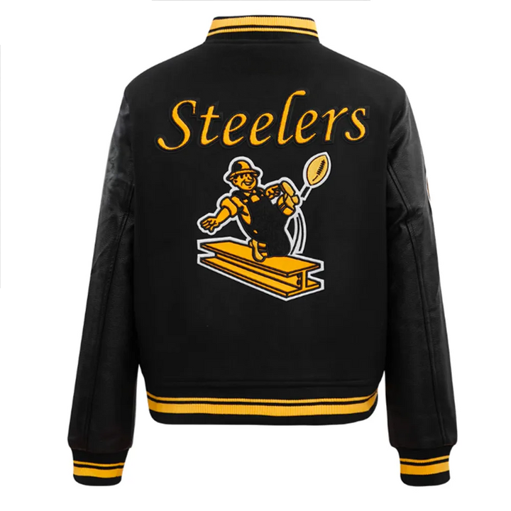 Men’s and women’s Pittsburgh Steelers jacket with ribbed cuffs and collar in USA