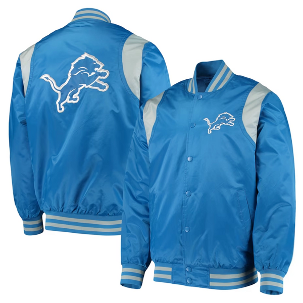 Detroit Lions Prime Time satin varsity jacket

