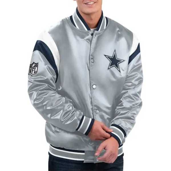 Dallas Cowboys satin jacket for men and women with official team logo in USA