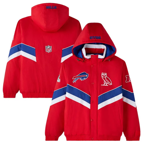Buffalo Bills sideline puffer jacket with team logo in USA