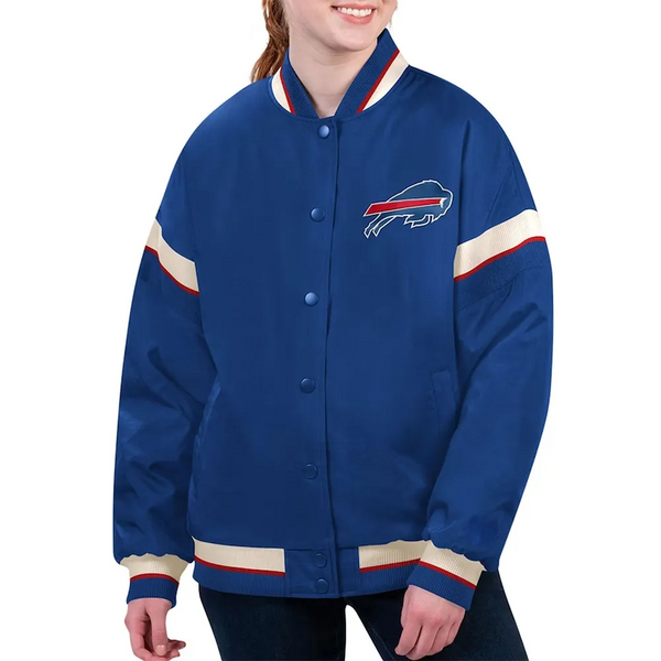 Buffalo Bills varsity jacket for men and women with team logo in USA