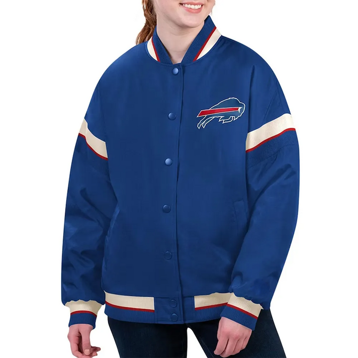 Buffalo Bills varsity jacket for men and women with team logo in USA