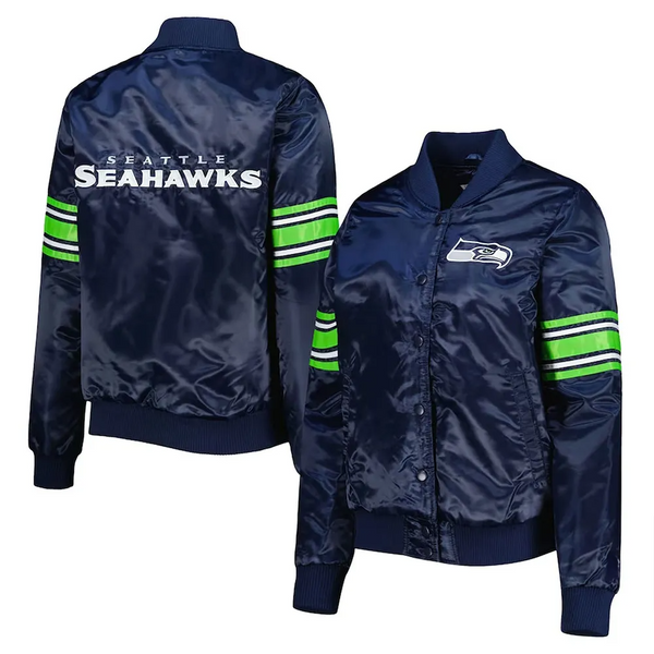 Seattle Seahawks varsity jacket for men and women with official team logo in USA