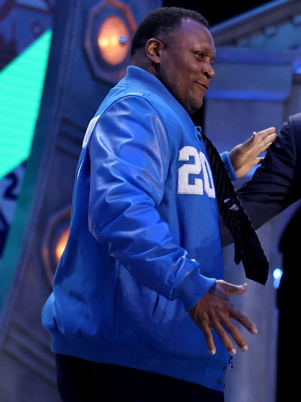 NFL Detroit Lions blue and grey wool letterman jacket in USA