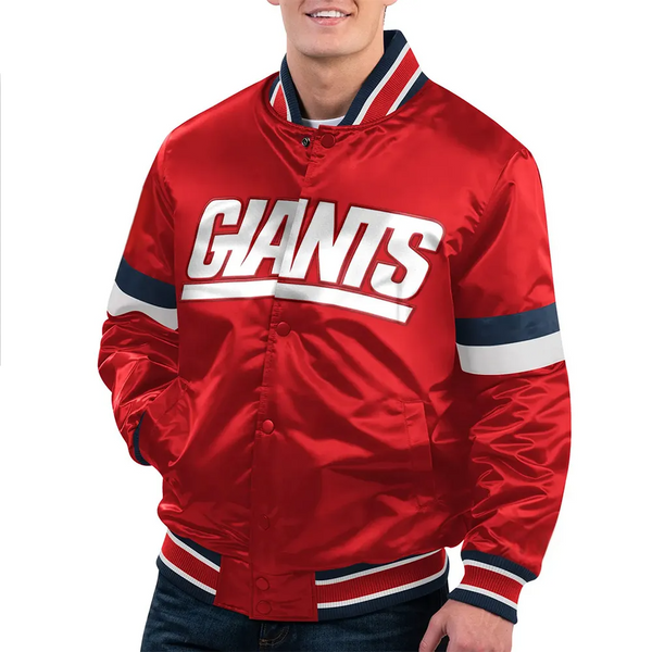 New York Giants satin jacket for men and women with team logo in USA