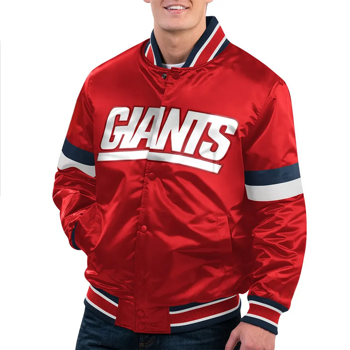 New York Giants satin jacket for men and women with team logo in USA