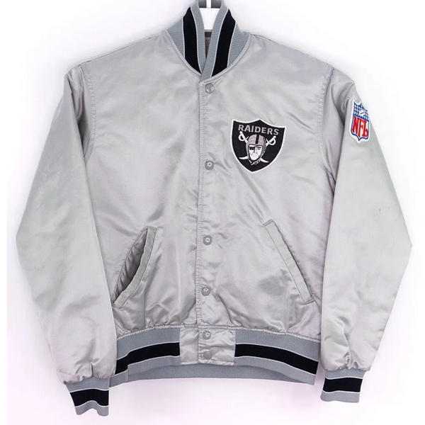 Las Vegas Raiders 80’s Silver Satin Jacket in USA