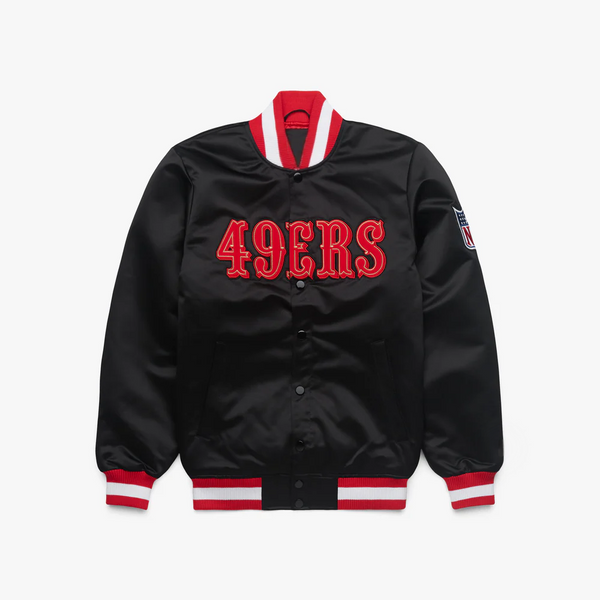 49ers blackout heavyweight satin jacket


