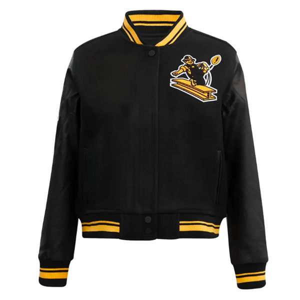 Unisex NFL Pittsburgh Steelers varsity jacket in black and gold in USA