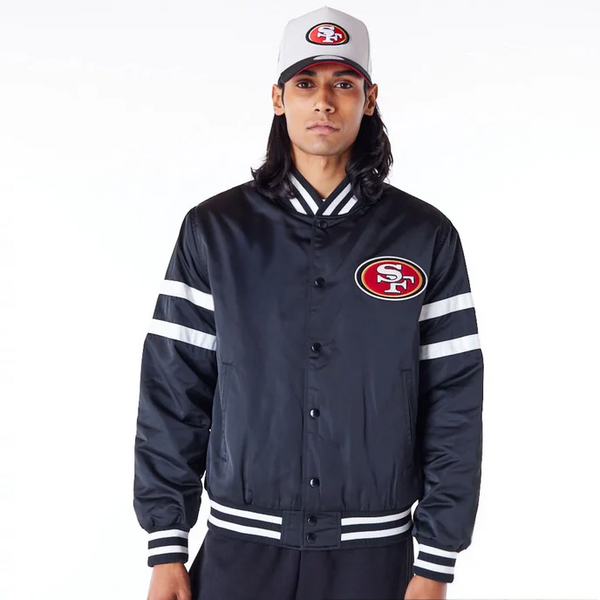 San Francisco 49ers NFL satin black jacket for men and women in USA