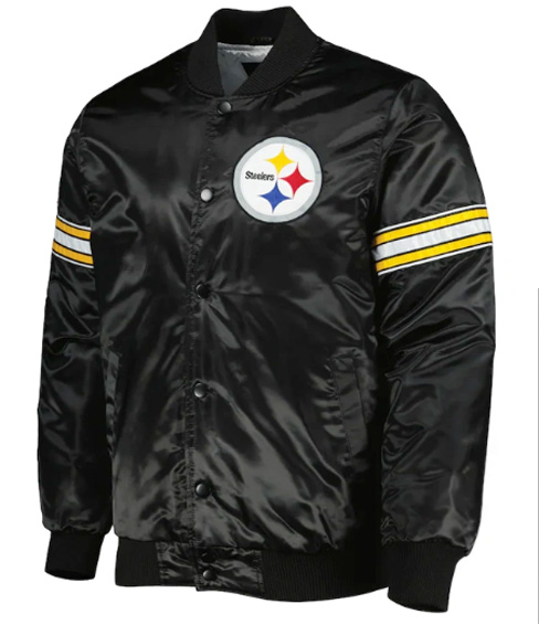 Buy Pittsburgh Steelers Black Premium Satin Jacket