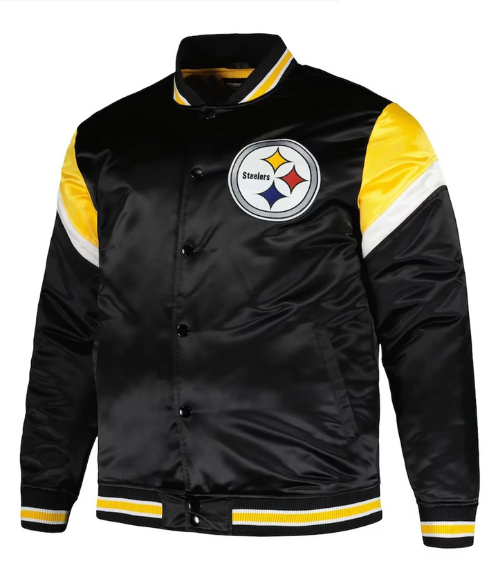 Pittsburgh Steelers midweight black satin jacket

