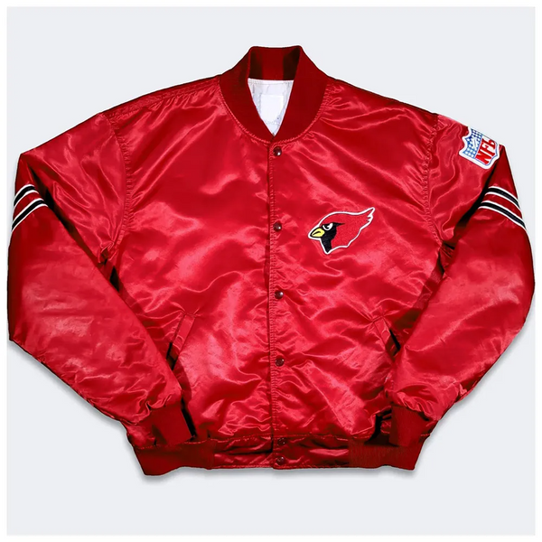 80s Arizona Cardinals Bomber Satin Red Jacket in USA