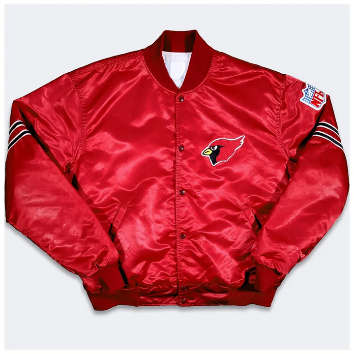 80s Arizona Cardinals Bomber Satin Red Jacket in USA