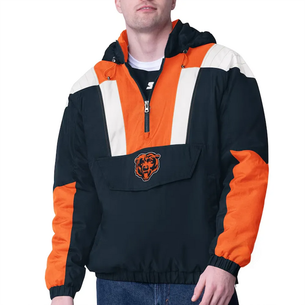 Chicago Bears half-zip pullover jacket with team logo in USA