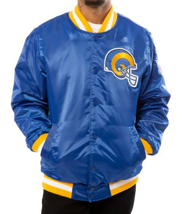 Buy NFL LA Rams Exclusive Blue Satin Jacket For Men and Women