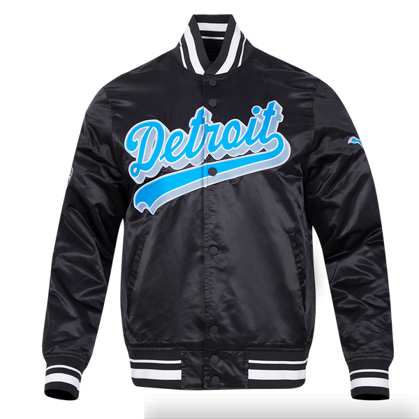 Buy NFL DETROIT LIONS SCRIPT TAIL  SATIN JACKET | NFL SATIN JACKET