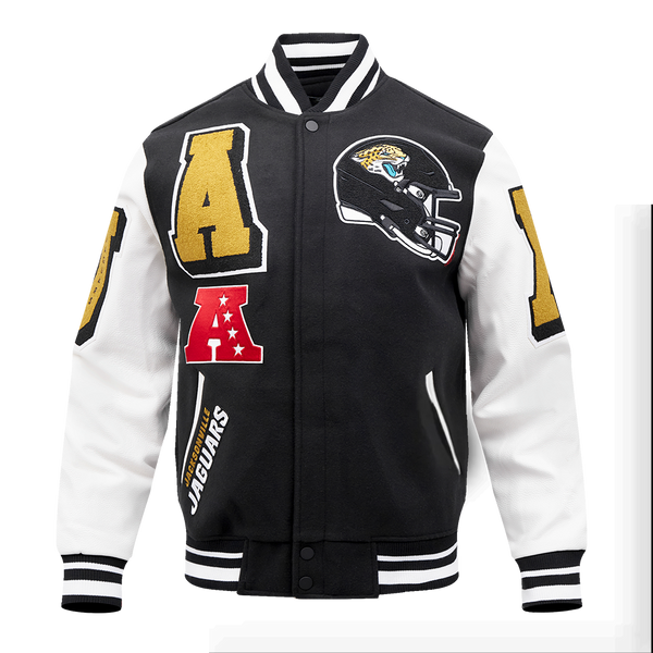 Buy NFL JACKSONVILLE JAGUARS MASHUP  RIB WOOL VARSITY JACKET | NFL WOOL JACKET