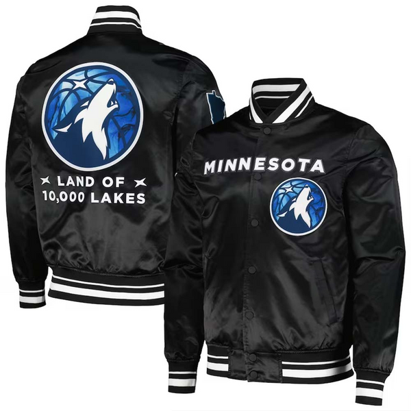 Buy NBA Men's Minnesota Timberwolves Black City Edition Satin Jacket