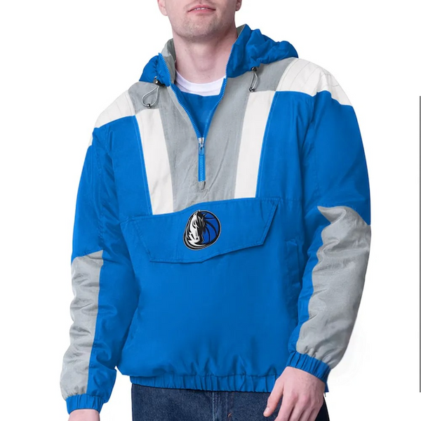 Royal Dallas Mavericks Half-Zip Pullover Jacket

