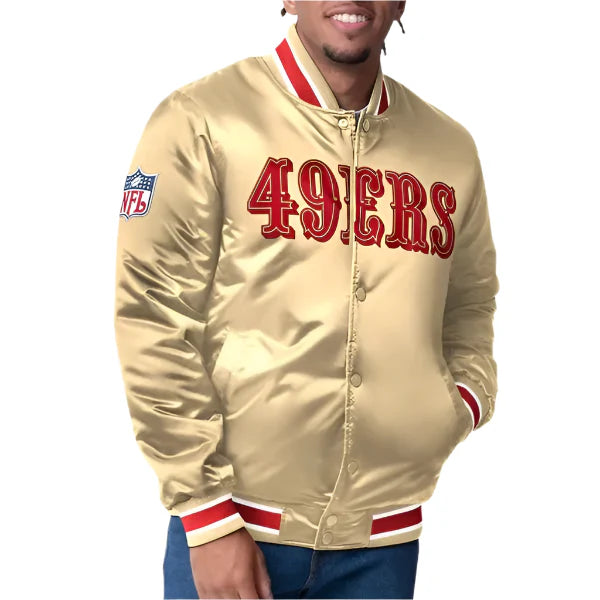 Buy San Francisco 49ers Closer Gold Satin Jacket