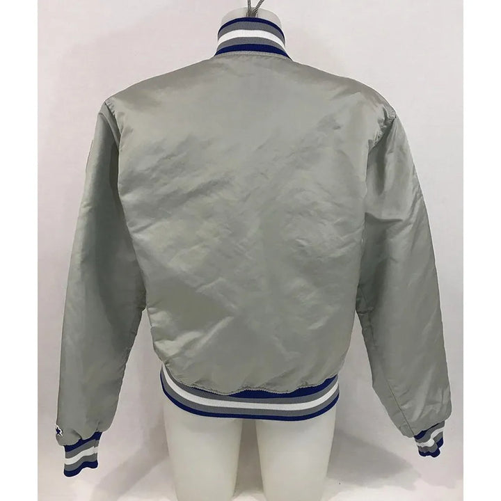 Unisex NFL Detroit Lions satin jacket in bold blue and silver in USA