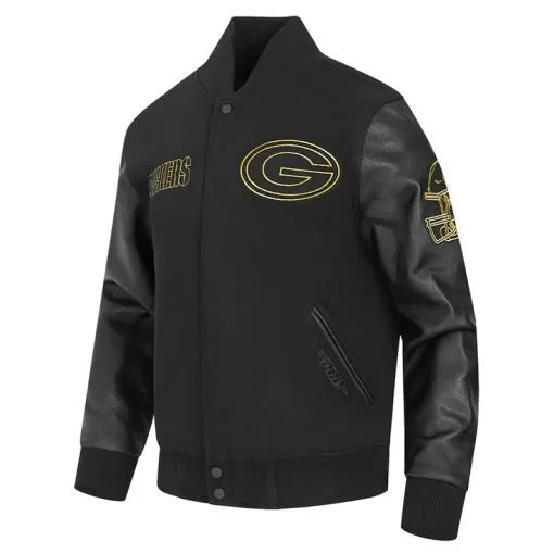 Wool and leather Green Bay Packers varsity jacket for men and women

