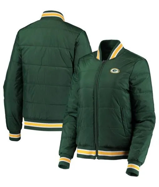 Green Bay Packers field goal bomber jacket front view

