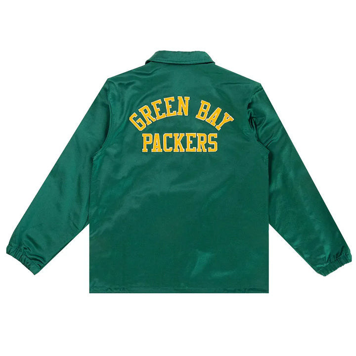 Stylish Green Bay Packers satin jacket with embroidered team branding in American Style