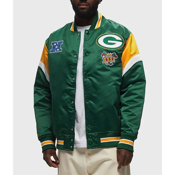 NFL Green Bay Packers satin jacket for men and women in USA