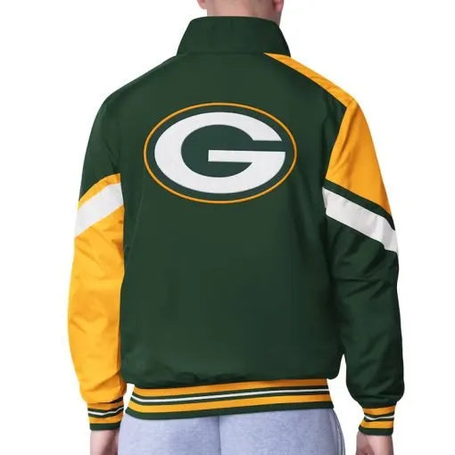 Unisex Packers jacket with full-zip closure and stand-up collar

