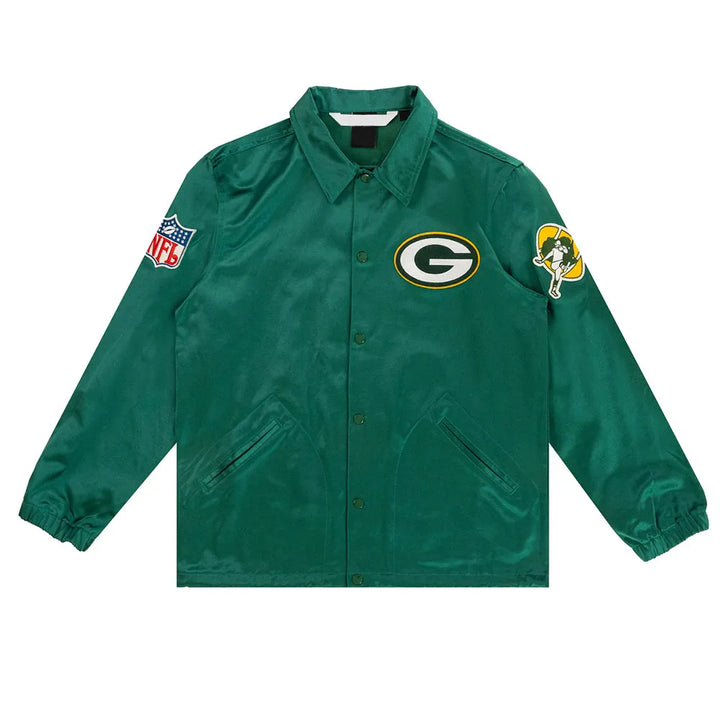 Unisex NFL Green Bay Packers satin jacket in green and gold in USA