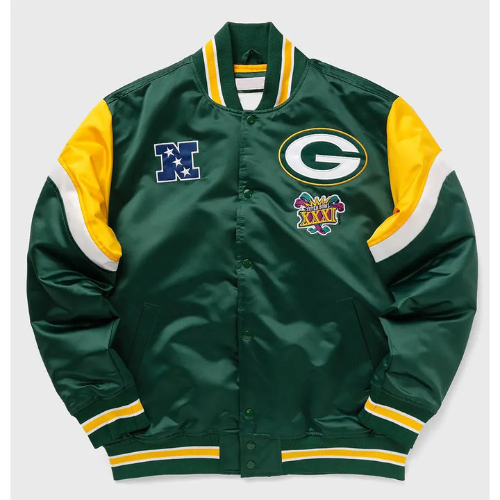 Premium Green Bay Packers satin jacket for supporters in USA