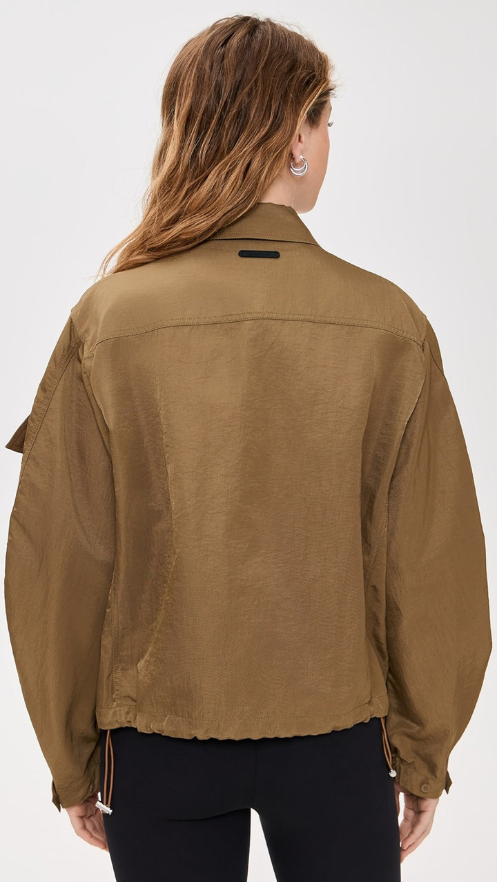 MA1 bomber jacket with creased fabric for a unique look in USA