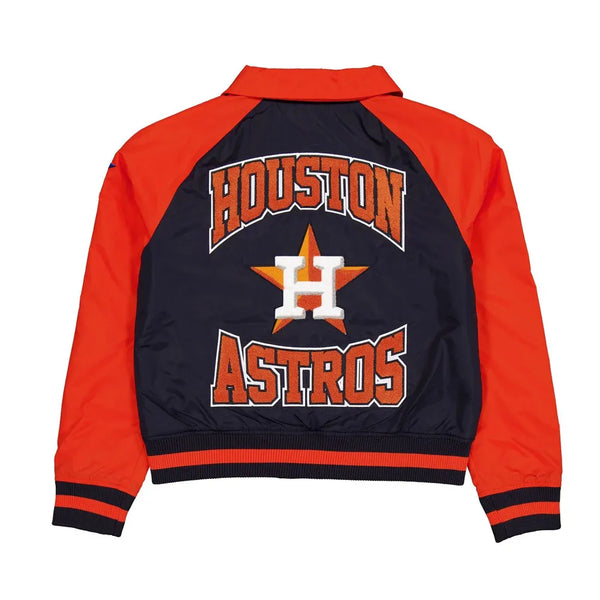 Houston Astros jacket with red and black design on a white background