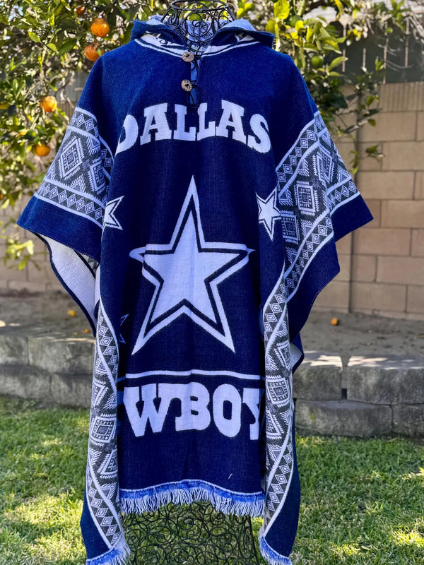 Shop Dallas Cowboy Wool Blend Hooded Poncho