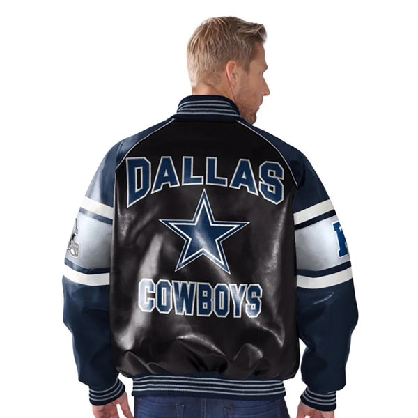 Dallas Cowboys authentic leather jacket with official team logo in USA