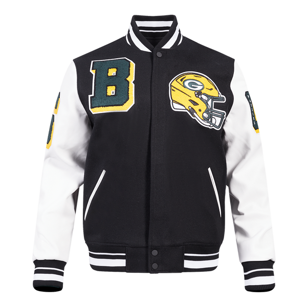 NFL Green Bay Packers mashup men's rib wool varsity jacket in USA
