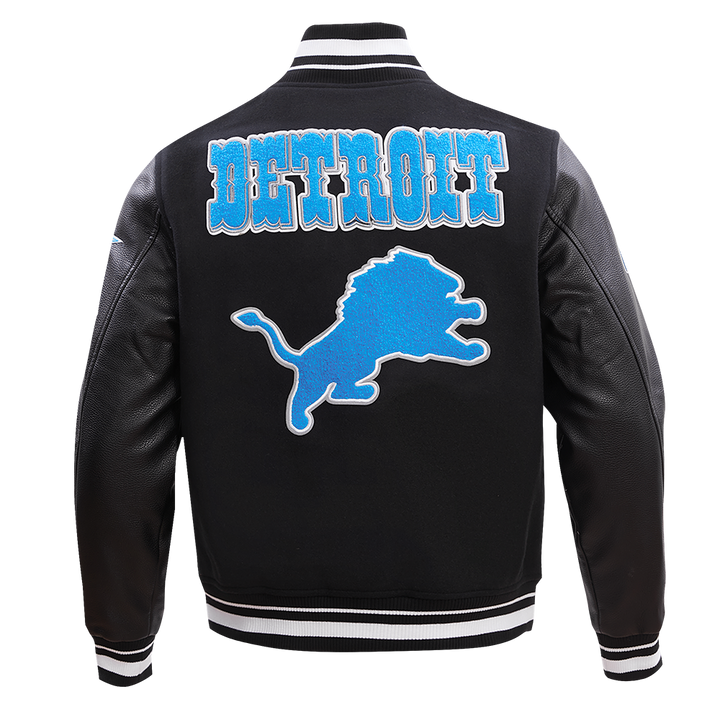 NFL Detroit Lions wool jacket in vintage blue and gray design in USA